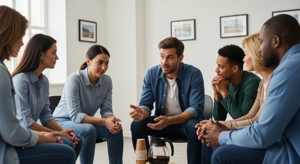 Paciente em tratamento nas clínicas de reabilitação de baixo custo para alcoólatras em São Paulo do Grupo CRVM, recebendo apoio médico e psicológico em ambiente humanizado.