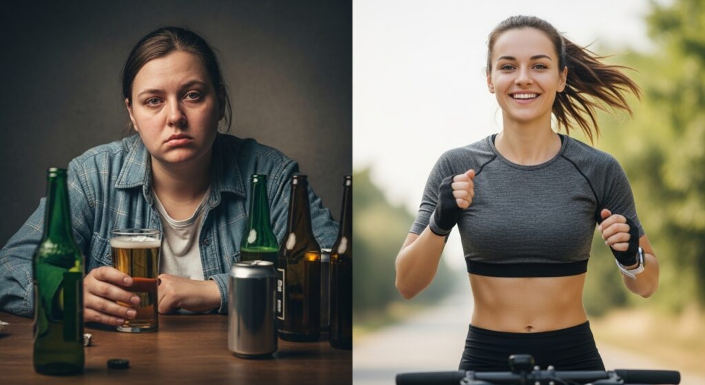 Homem refletindo sobre o consumo diário de cerveja em casa