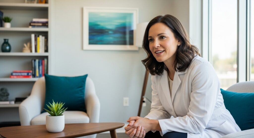 Mãe e filho em Diadema conversando sobre os sinais de dependência química, buscando apoio e tratamento familiar.